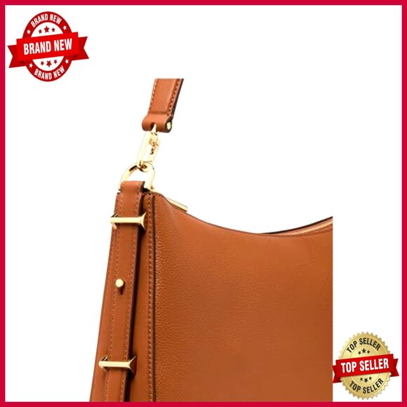 Large Pebbled Leather Hobo Bag with Adjustable Crossbody Strap